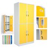 ARMADIETTI SPOGLIATOIO IN METALLO 85X180X42 - 4 ANTE SOVRAPPOSTE GRIGIO BLU ARANCIONE GIALLO VERDE