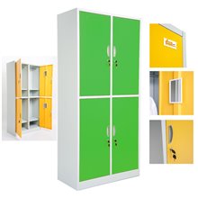 ARMADIETTI SPOGLIATOIO IN METALLO 85X180X42 - 4 ANTE SOVRAPPOSTE GRIGIO BLU ARANCIONE GIALLO VERDE