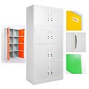 ARMADIETTI SPOGLIATOIO IN METALLO 85X180X42 - 8 ANTE SOVRAPPOSTE COLORE GRIGIO BLU ARANCIONE GIALLO VERDE