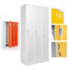 ARMADIETTI SPOGLIATOIO IN METALLO 85X180X42 - 3 ANTE AFFIANCATE FINITURE GRIGIO BLU ARANCIONE GIALLO VERDE