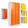 ARMADIETTI SPOGLIATOIO IN METALLO 85X180X42 - 3 ANTE AFFIANCATE FINITURE GRIGIO BLU ARANCIONE GIALLO VERDE