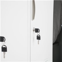 ARMADIETTI SPOGLIATOIO IN METALLO 85X180X42 - 3 ANTE AFFIANCATE FINITURE GRIGIO BLU ARANCIONE GIALLO VERDE