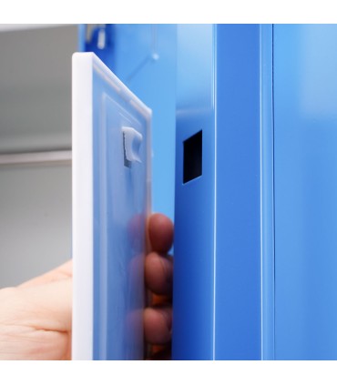 ARMADIETTI SPOGLIATOIO IN METALLO 85X180X42 - 3 ANTE AFFIANCATE FINITURE GRIGIO BLU ARANCIONE GIALLO VERDE