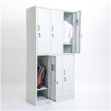 ARMADIETTI SPOGLIATOIO IN METALLO 90X180X42 - 6 ANTE SOVRAPPOSTE FINITURE GRIGIO BLU ARANCIONE GIALLO VERDE