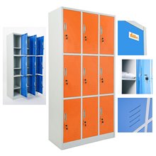 ARMADIETTI SPOGLIATOIO IN METALLO 90X180X42 - 9 ANTE SOVRAPPOSTE FINITURE GRIGIO BLU ARANCIONE GIALLO VERDE