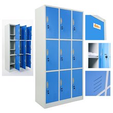 ARMADIETTI SPOGLIATOIO IN METALLO 90X180X42 - 9 ANTE SOVRAPPOSTE FINITURE GRIGIO BLU ARANCIONE GIALLO VERDE