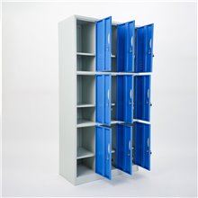 ARMADIETTI SPOGLIATOIO IN METALLO 90X180X42 - 9 ANTE SOVRAPPOSTE FINITURE GRIGIO BLU ARANCIONE GIALLO VERDE