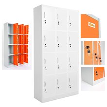 ARMADIETTI SPOGLIATOIO IN METALLO 90X180X42 - 12 ANTE SOVRAPPOSTE FINITURE GRIGIO BLU ARANCIONE GIALLO VERDE