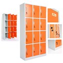 ARMADIETTI SPOGLIATOIO IN METALLO 90X180X42 - 12 ANTE SOVRAPPOSTE FINITURE GRIGIO BLU ARANCIONE GIALLO VERDE