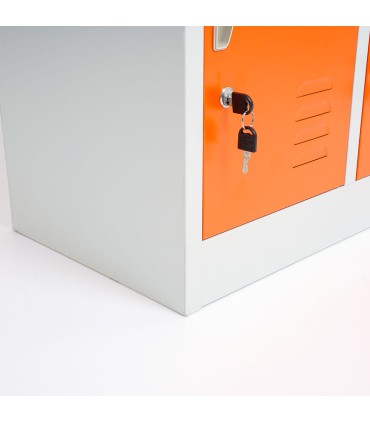 ARMADIETTI SPOGLIATOIO IN METALLO 90X180X42 - 12 ANTE SOVRAPPOSTE FINITURE GRIGIO BLU ARANCIONE GIALLO VERDE