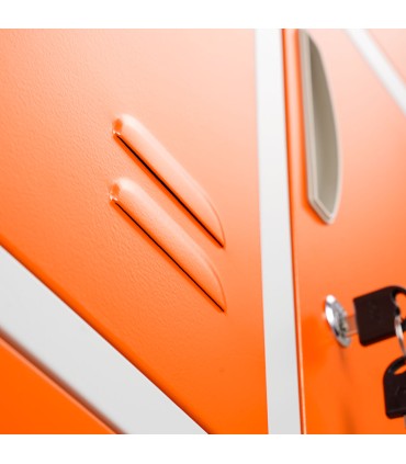 ARMADIETTI SPOGLIATOIO IN METALLO 90X180X42 - 15 ANTE SOVRAPPOSTE FINITURE GRIGIO BLU ARANCIONE GIALLO VERDE