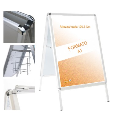 CORNICE ESPOSITIVA CAVALLETTO PUBBLICITARIO 70x100 ESPOSITORE CRBF02