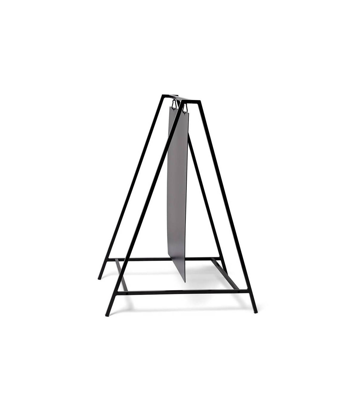 CAVALLETTO PUBBLICITARIO BIFACCIALE IN METALLO CON LAVAGNA SCRIVIBILE A GESSO A PENZOLONI STACCABILE