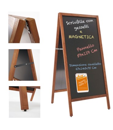 ESPOSITORE CAVALLETTO LAVAGNA IN LEGNO PER GESSI GESSETTI MENU' BAR RISTORANTE