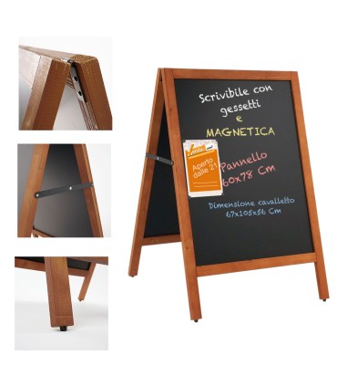 ESPOSITORE CAVALLETTO LAVAGNA IN LEGNO PER GESSI GESSETTI MENU' BAR RISTORANTE