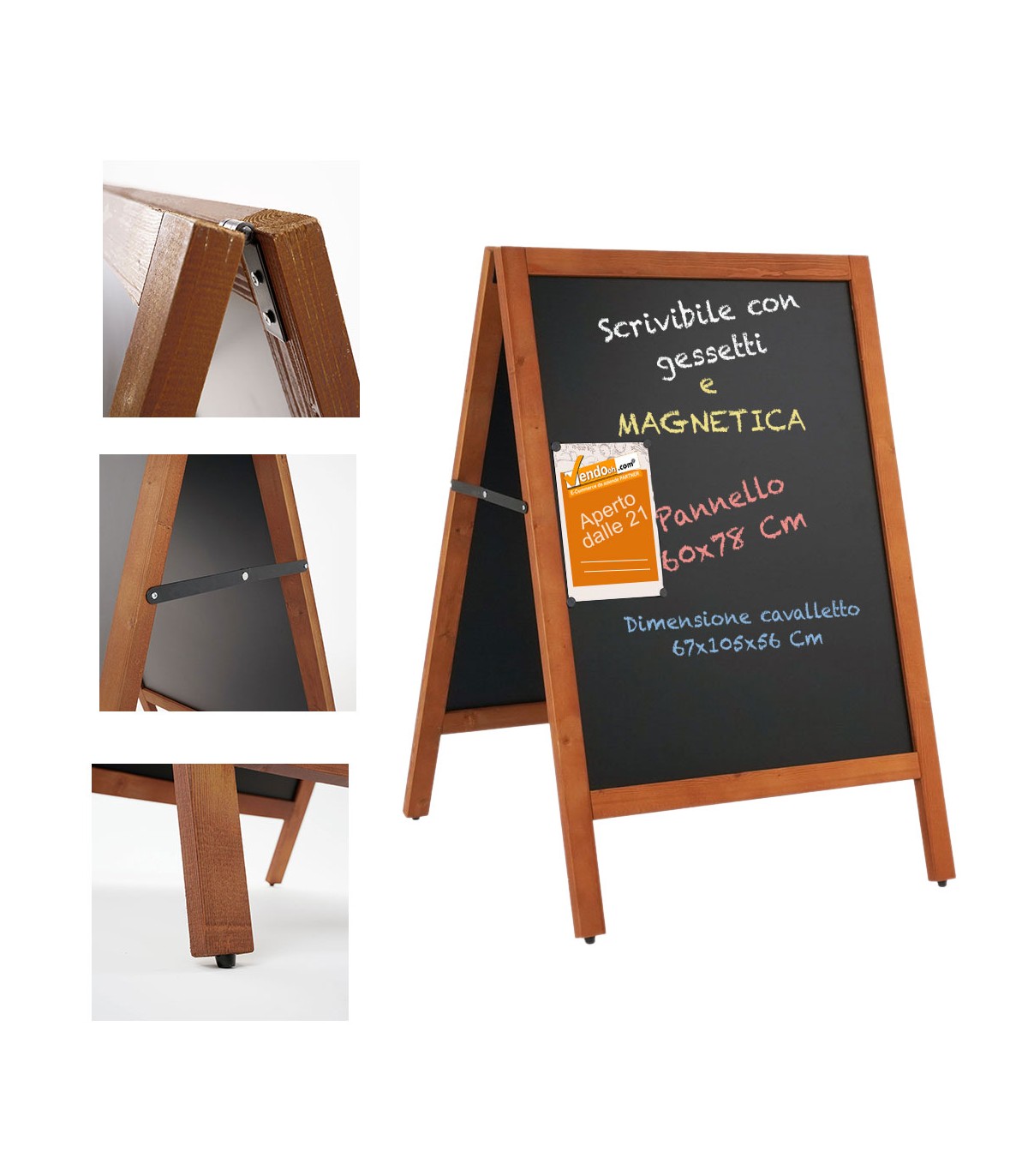 ESPOSITORE CAVALLETTO LAVAGNA IN LEGNO PER GESSI GESSETTI MENU' BAR RISTORANTE