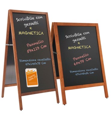 ESPOSITORE CAVALLETTO LAVAGNA IN LEGNO PER GESSI GESSETTI MENU' BAR RISTORANTE