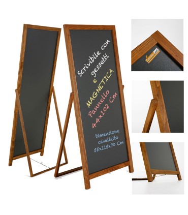 ESPOSITORE CAVALLETTO LAVAGNA IN LEGNO PER GESSI GESSETTI MENU' BAR RISTORANTE