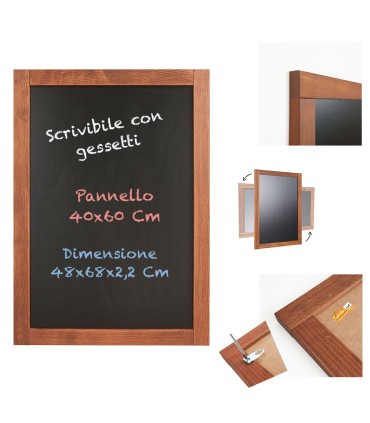 ESPOSITORE LAVAGNA IN LEGNO PER GESSI GESSETTI MENU' BAR RISTORANTE VARIE MISURE