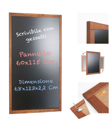 ESPOSITORE LAVAGNA IN LEGNO PER GESSI GESSETTI MENU' BAR RISTORANTE VARIE MISURE