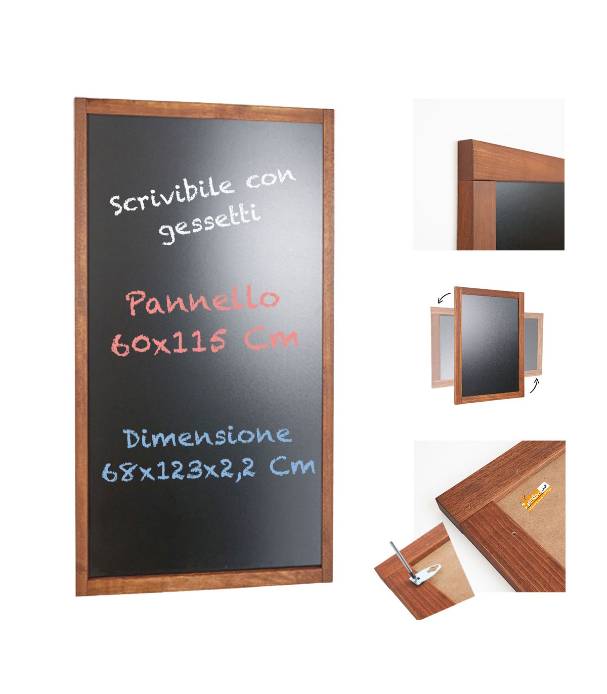 LAVAGNE IN LEGNO DA PARETE VARI FORMATI DA 40X60 A 80X120 CM SCRIVIBILI CON GESSETTO E MARCATORI