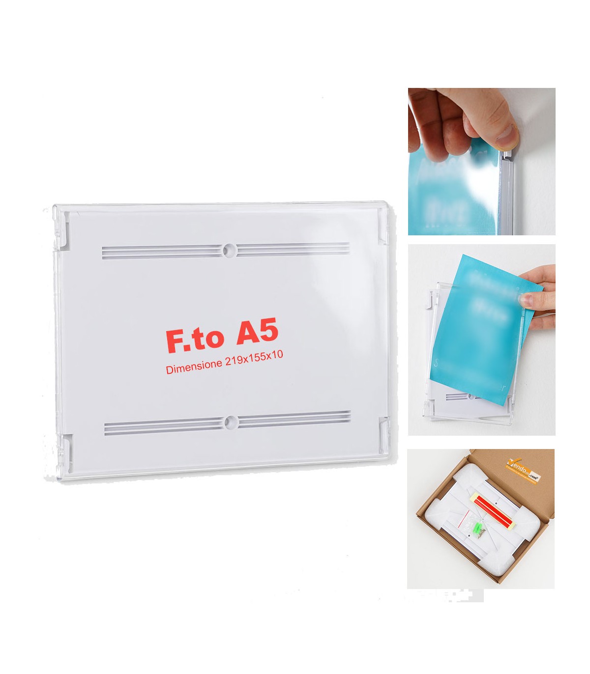 TARGHE SEGNALETICHE TRASPARENTI DA PARETE FORMATI A5, A6, 15X15 CM PER INTERNI VARIE MISURE