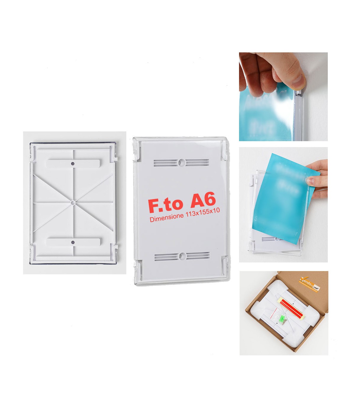 TARGHE SEGNALETICHE TRASPARENTI DA PARETE FORMATI A5, A6, 15X15 CM PER INTERNI VARIE MISURE