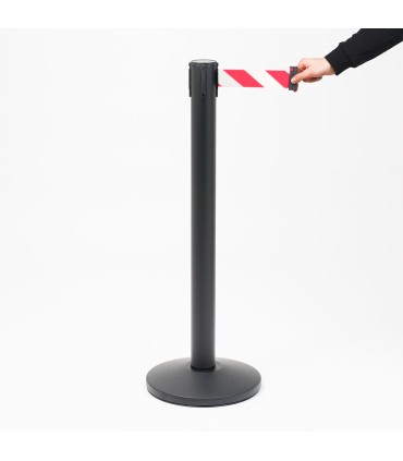 COLONNINA COLONNA NERA SEGNA PERCORSO PALINA PALETTO METALLO SEPARA CODA 5 METRI
