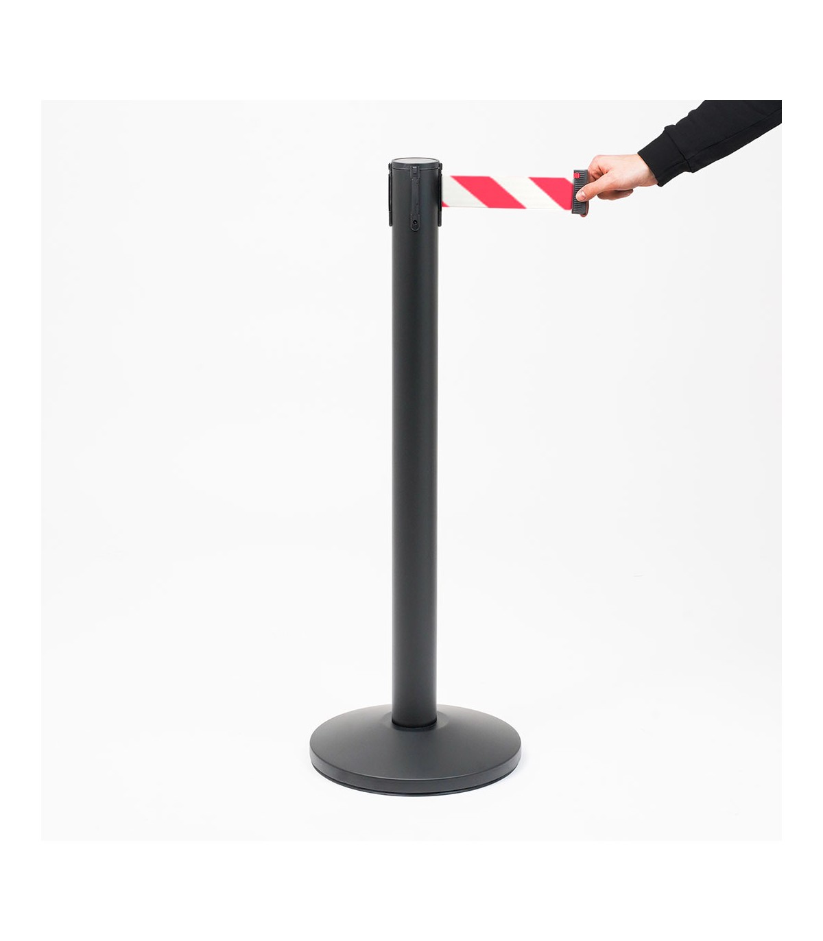 COLONNINA COLONNA NERA SEGNA PERCORSO PALINA PALETTO METALLO SEPARA CODA 5 METRI