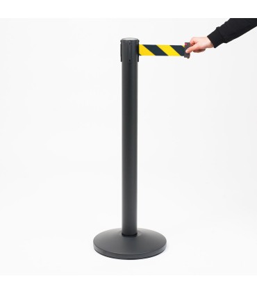 COLONNINA COLONNA NERA SEGNA PERCORSO PALINA PALETTO METALLO SEPARA CODA 5 METRI