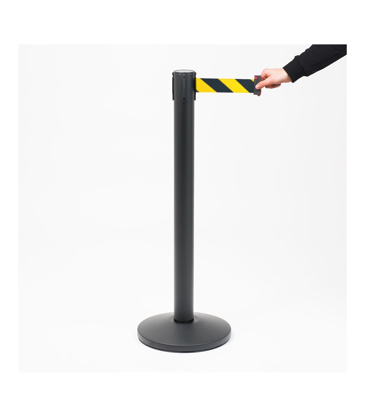 COLONNINA COLONNA NERA SEGNA PERCORSO PALINA PALETTO METALLO SEPARA CODA 5 METRI