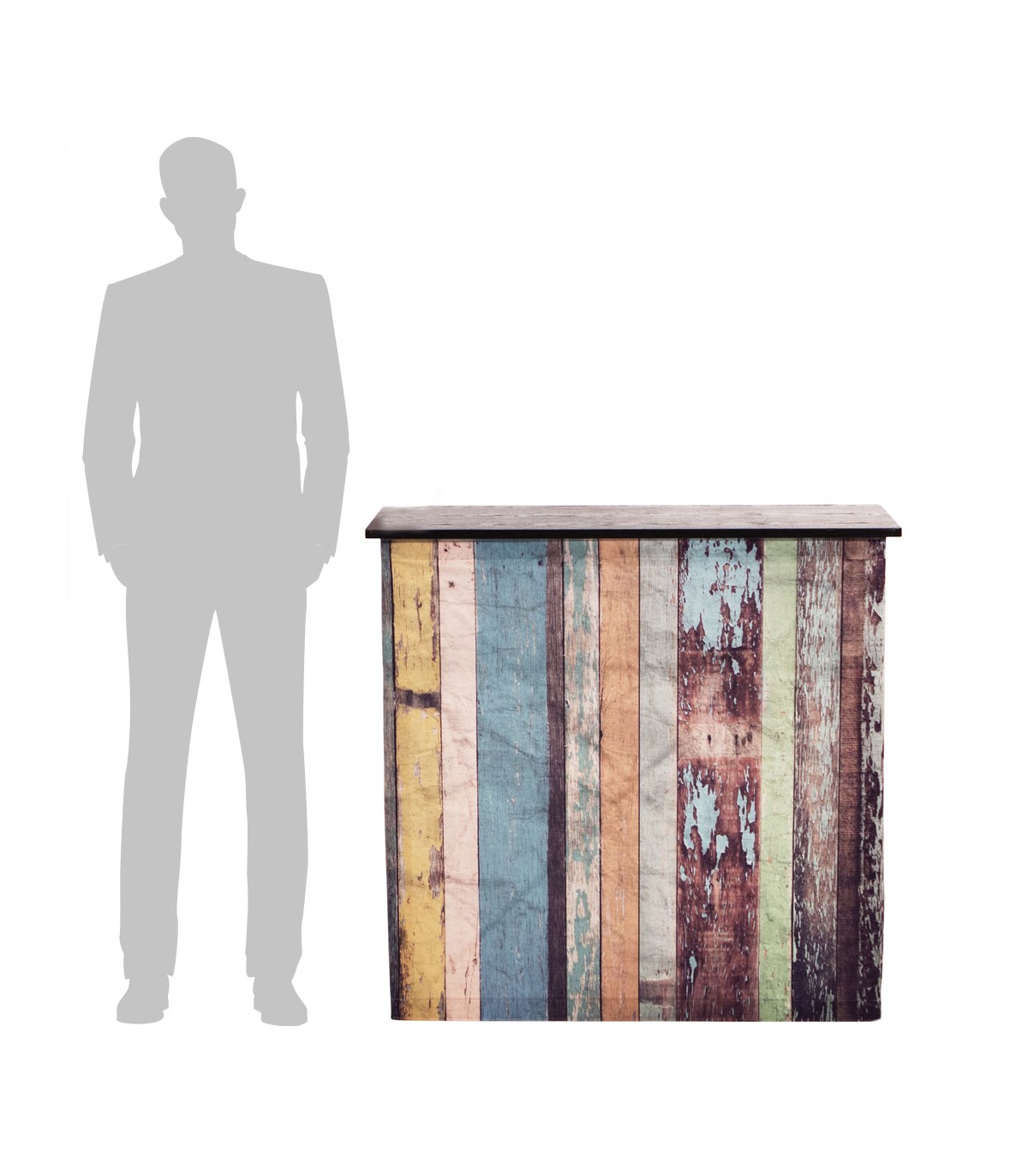 BANCHETTO DESK PROMOZIONALE PORTATILE 100X100 CON VALIGIA GRAFICA PERSONALIZZABILE SU TESSUTO INTERCAMBIABILE STAND FIERA EXPO