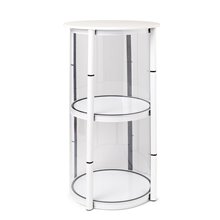 VETRINA ESPOSITORE BANCHETTO CILINDRICO DESK PORTATILE PIEGHEVOLE MONTAGGIO RAPIDO GRAFICA PERSONALIZZABILE CON TROLLEY