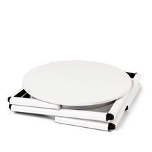 VETRINA ESPOSITORE BANCHETTO CILINDRICO DESK PORTATILE PIEGHEVOLE MONTAGGIO RAPIDO GRAFICA PERSONALIZZABILE CON TROLLEY