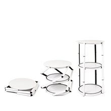 VETRINA ESPOSITORE BANCHETTO CILINDRICO DESK PORTATILE PIEGHEVOLE MONTAGGIO RAPIDO GRAFICA PERSONALIZZABILE CON TROLLEY