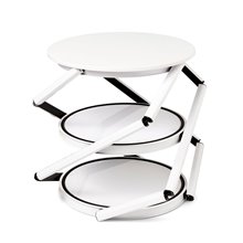 VETRINA ESPOSITORE BANCHETTO CILINDRICO DESK PORTATILE PIEGHEVOLE MONTAGGIO RAPIDO GRAFICA PERSONALIZZABILE CON TROLLEY