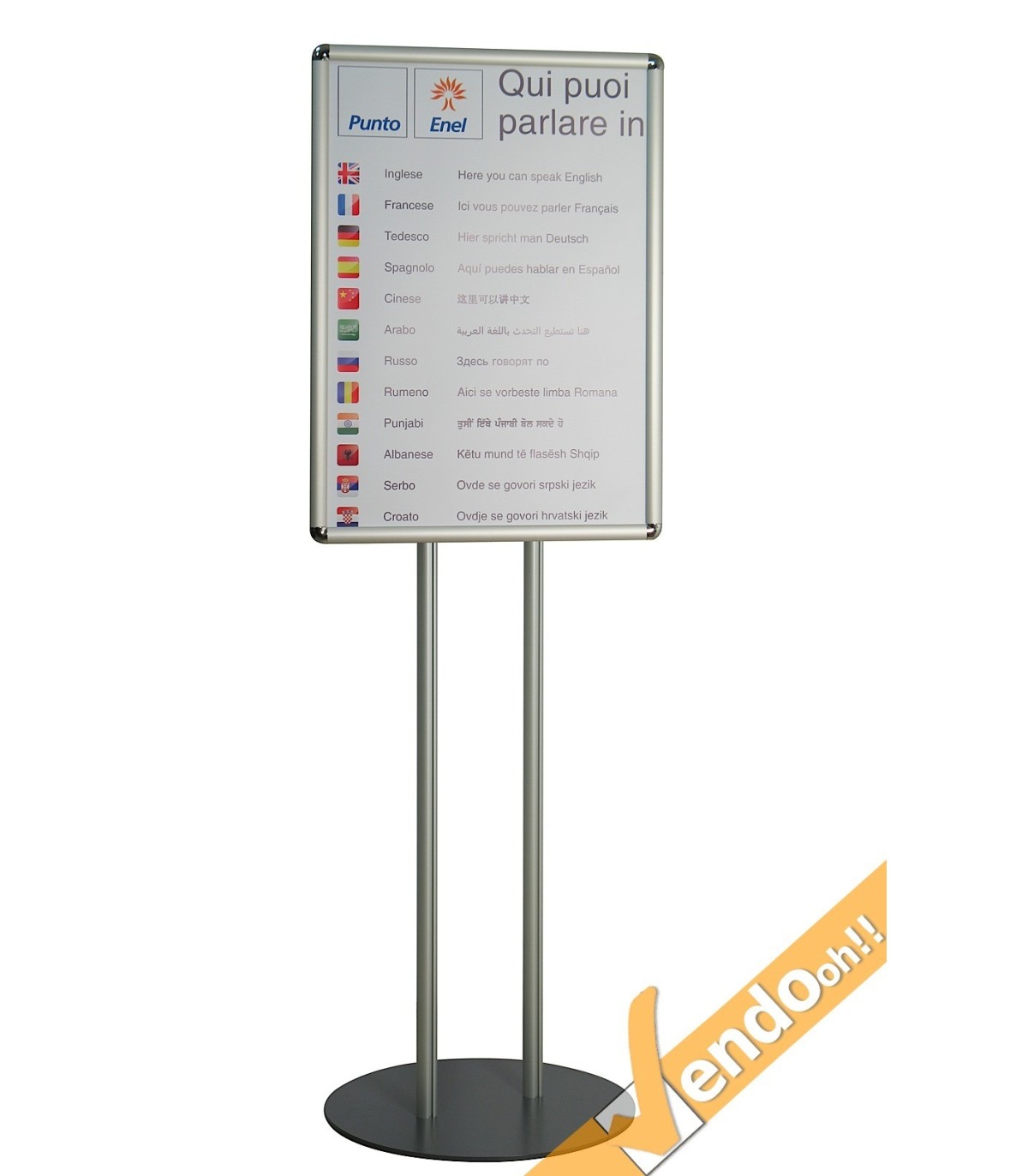 ESPOSITORE CAVALLETTO PUBBLICITARIO A PIANTANA INSEGNA CORNICE ESPOSITIVA