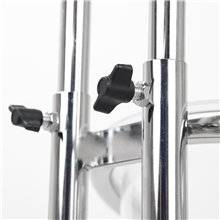 BANCARELLA MOBILE CARELLATA CON RUOTE DOPPIA CESTA ESPOSITORE IN METALLO DA PAVIMENTO DA TERRA 2 CESTE CESTONI TRASPARENTI