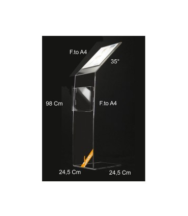 ESPOSITORE PUBBLICITARIO DA PAVIMENTO LEGGIO 1 TASCA FORMATO A4 VERTICALE LGG07