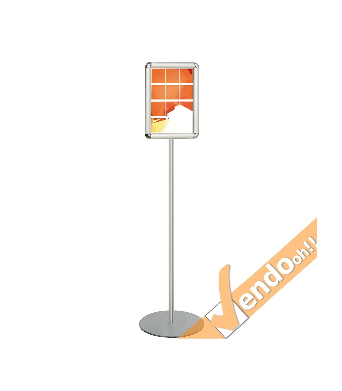 ESPOSITORE CAVALLETTO PUBBLICITARIO A PIANTANA CON CORNICE ESPOSITIVA GRAFICA A4