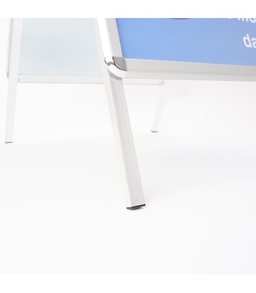 ESPOSITORE PUBBLICITARIO A CAVALETTO BIFACCIALE FORMATO A1 IN ALLUMINIO CON CORNICI A ASCATTO