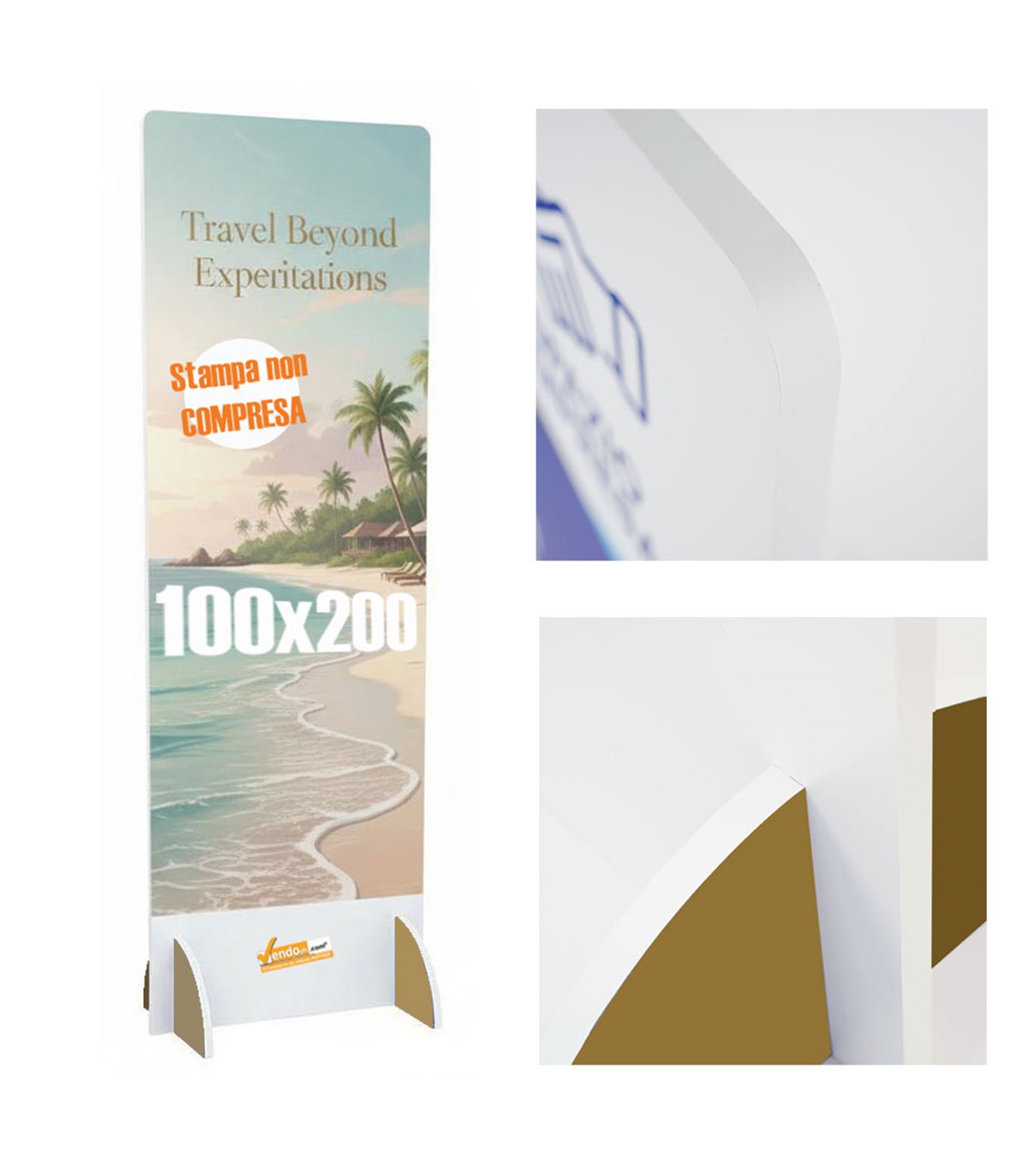 TOTEM ESPOSITORE BIFACCIALE IN PANNELO SANDWICH 100X200 CM LEGGERO E PERSONALIZZABILE CON O SENZA STAMPA