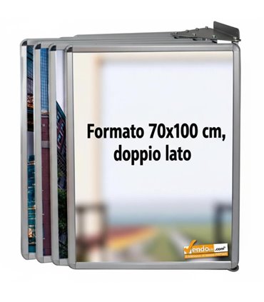 Espositore a Libro da Parete Bifacciale B1 70x100 con 12 Cornici Albo pretorio da muro