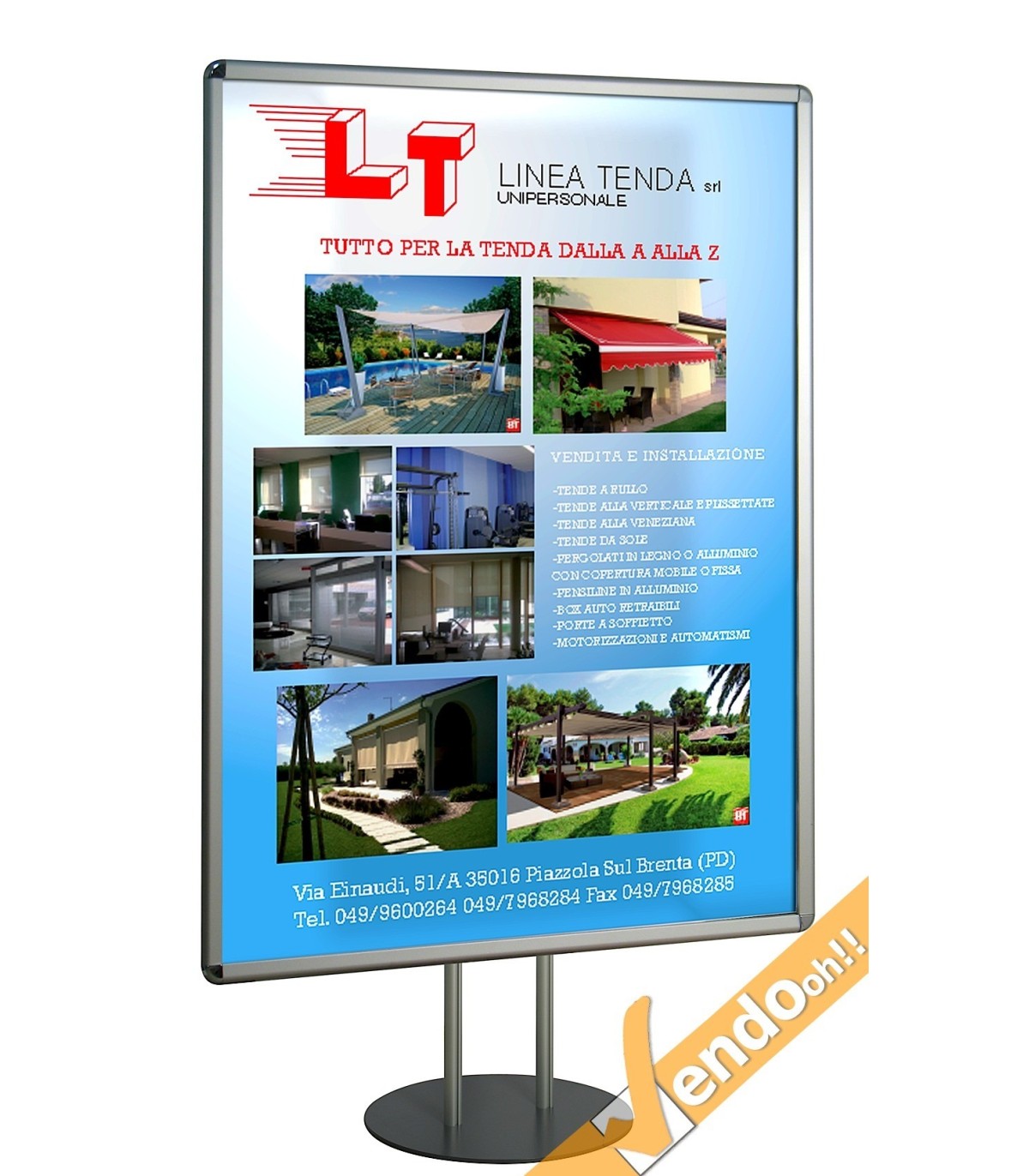 ESPOSITORE CAVALLETTO PUBBLICITARIO A PIANTANA CORNICE ESPOSITIVA 100 X140