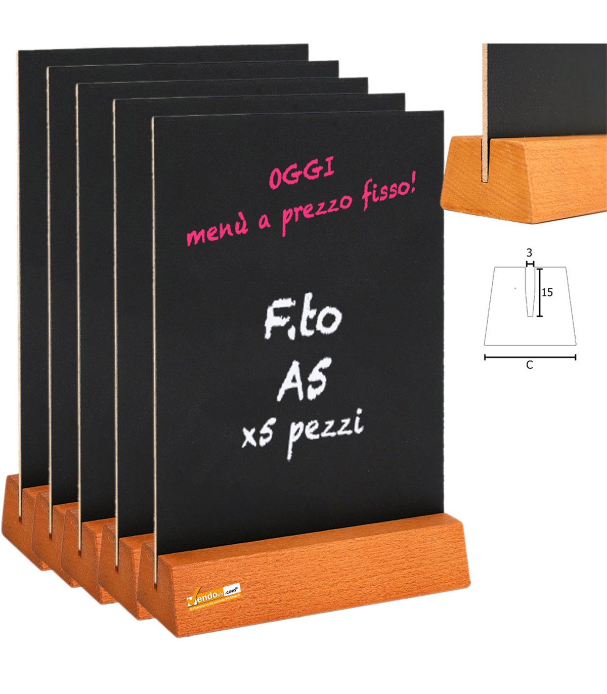 5 LAVAGNE DA BANCO TAVOLO FORMATO A5 BIFACCIALE SCRIVIBILE CON BASE IN LEGNO PER RISTORANTI BAR BIRRERIA PANINOTECA