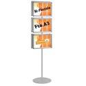 ESPOSITORE CAVALLETTO PUBBLICITARIO A PIANTANA INSEGNA 6 CORNICI ESPOSITIVE A3