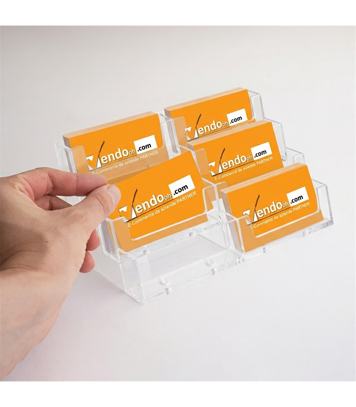 PORTA BIGLIETTI DA VISITA PROFESSIONALE 8 TASCHE TRASPARENTE PORTA BIGLIETTINI DA VISITA DA TAVOLO PER SCRIVANIA