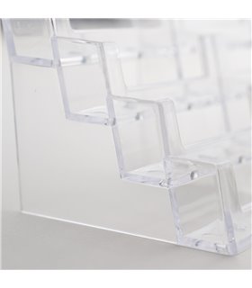 PORTA BIGLIETTI DA VISITA PROFESSIONALE 8 TASCHE TRASPARENTE PORTA BIGLIETTINI DA VISITA DA TAVOLO PER SCRIVANIA