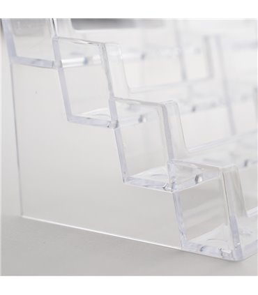 PORTA BIGLIETTI DA VISITA PROFESSIONALE 8 TASCHE TRASPARENTE PORTA BIGLIETTINI DA VISITA DA TAVOLO PER SCRIVANIA