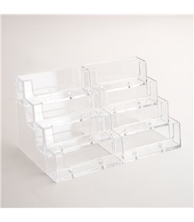 PORTA BIGLIETTI DA VISITA PROFESSIONALE 8 TASCHE TRASPARENTE PORTA BIGLIETTINI DA VISITA DA TAVOLO PER SCRIVANIA